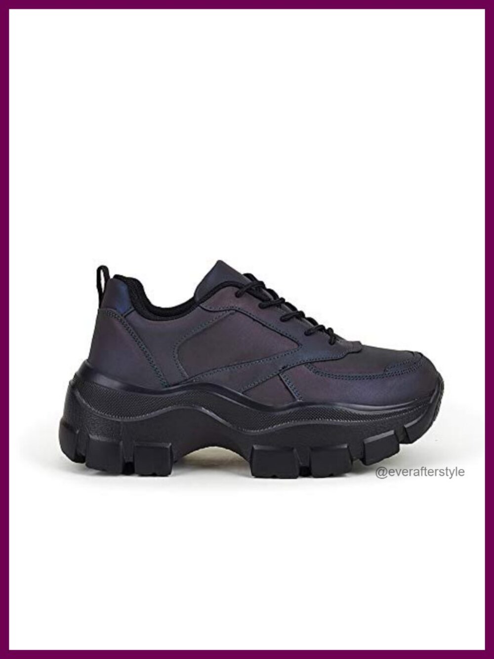 Women Chunky Platform Dad Colorblock Lace-Up Walking Sneakers